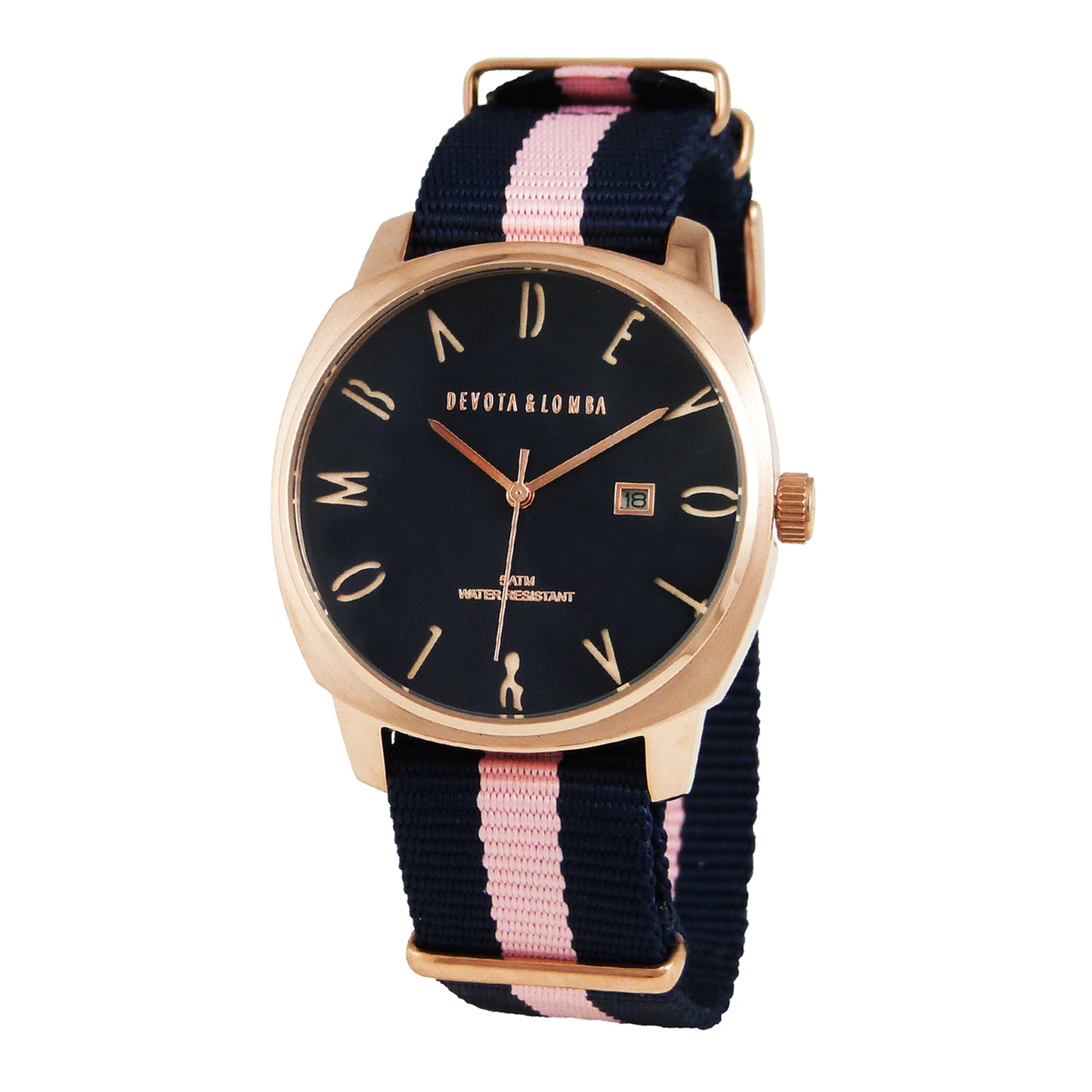 Devota & Lomba DL008MSPBL-PK-03BLUE Unisex Horloge 42mm 5 ATM