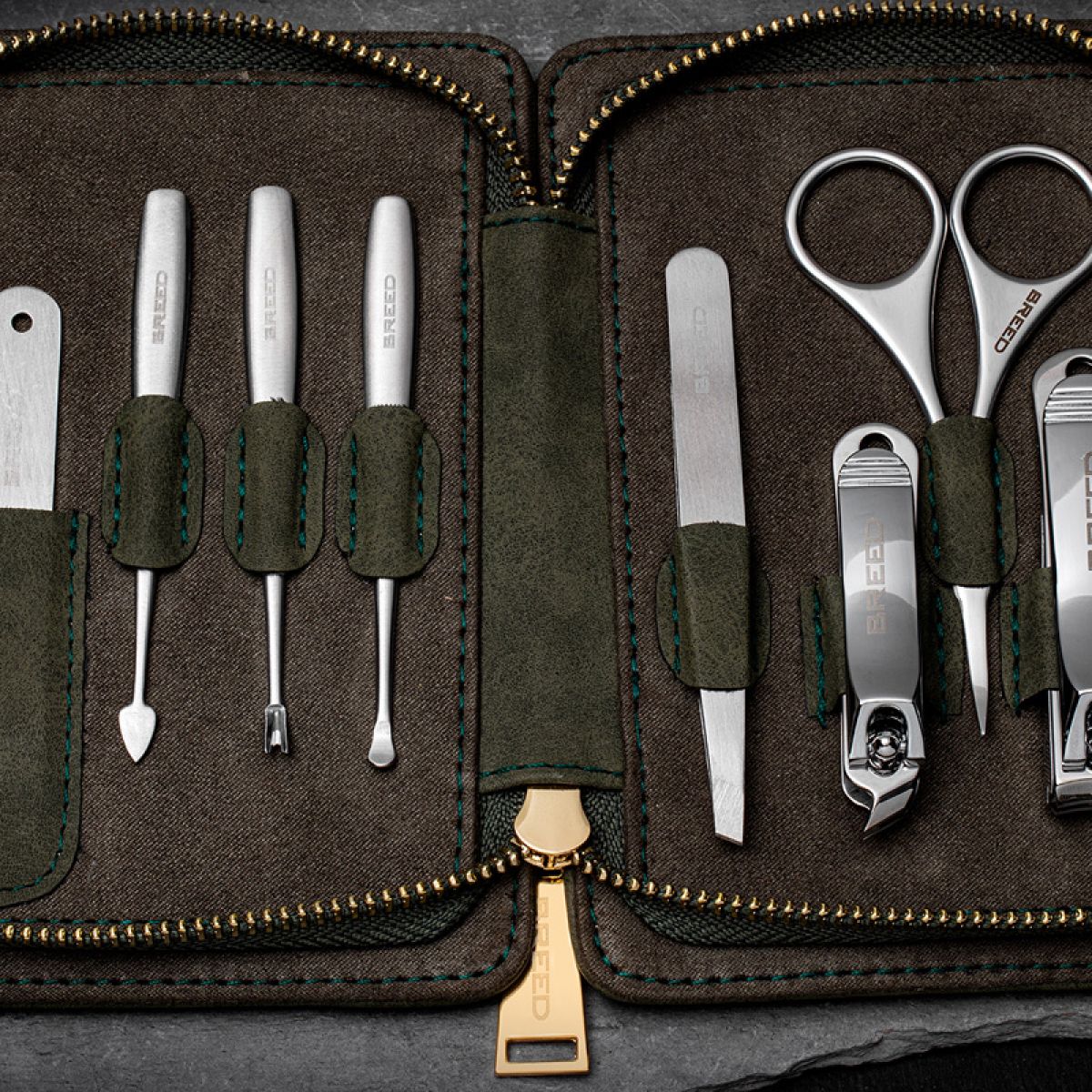 BREED Men's Groom Kit BRDGRMKIT 8-delig Chirurgisch Staal