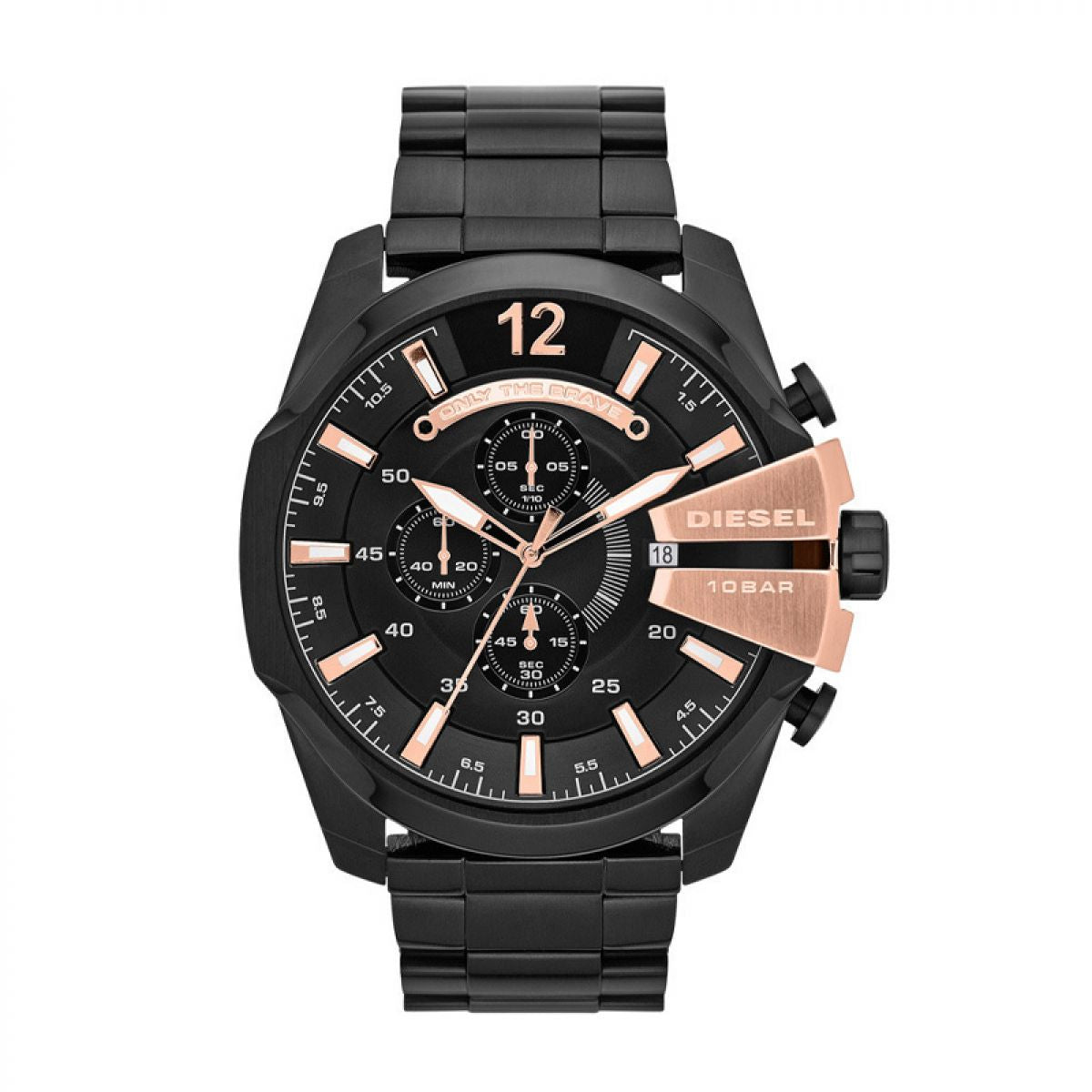 DIESEL Mega Chief XL 52mm Zwart Staal Chronograph | DZ4309