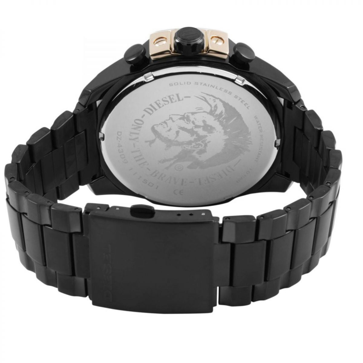 DIESEL Mega Chief XL 52mm Zwart Staal Chronograph | DZ4309