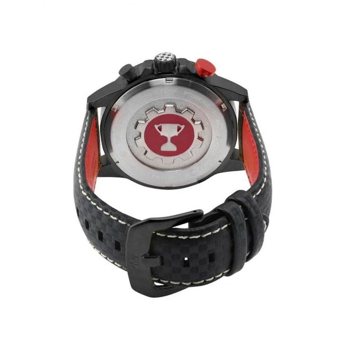 Gevril GV2 Men's Scuderia Black Dial Black Leather Chronograph Date Watch 9923