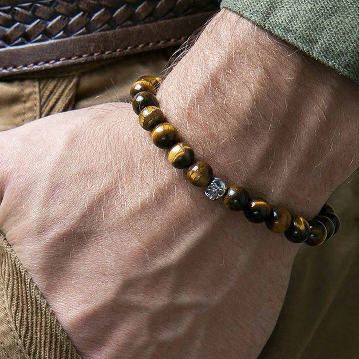 Monomen Men's Tiger Eye Bracelet MM10831S