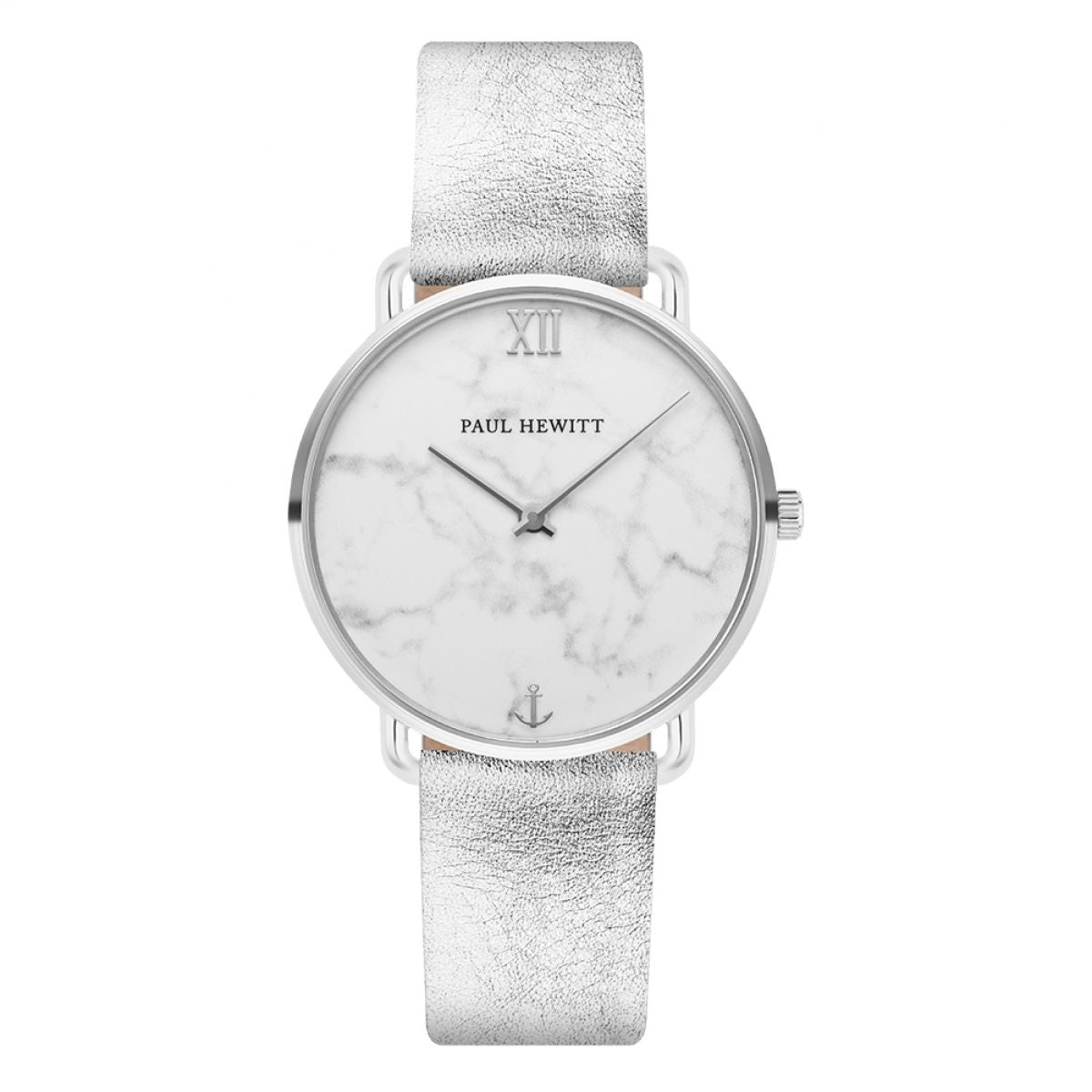 Paul Hewitt PH Miss Ocean Line Marble SS Leather Liguid Silver 33mm PH-M-S-M-28S