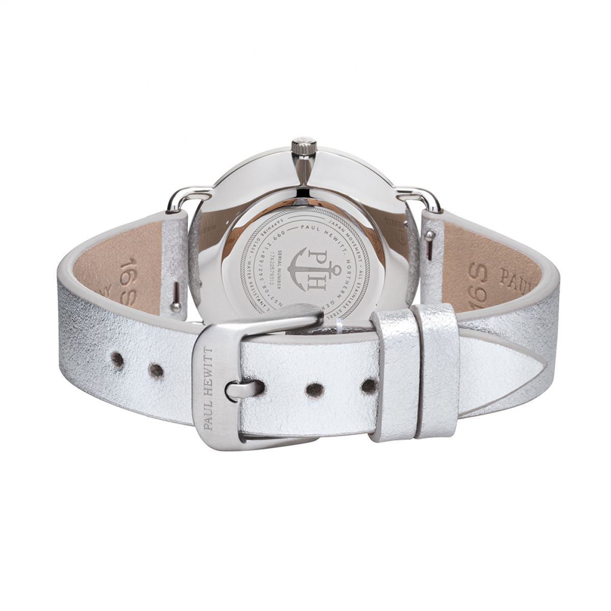 Paul Hewitt PH Miss Ocean Line Marble SS Leather Liguid Silver 33mm PH-M-S-M-28S