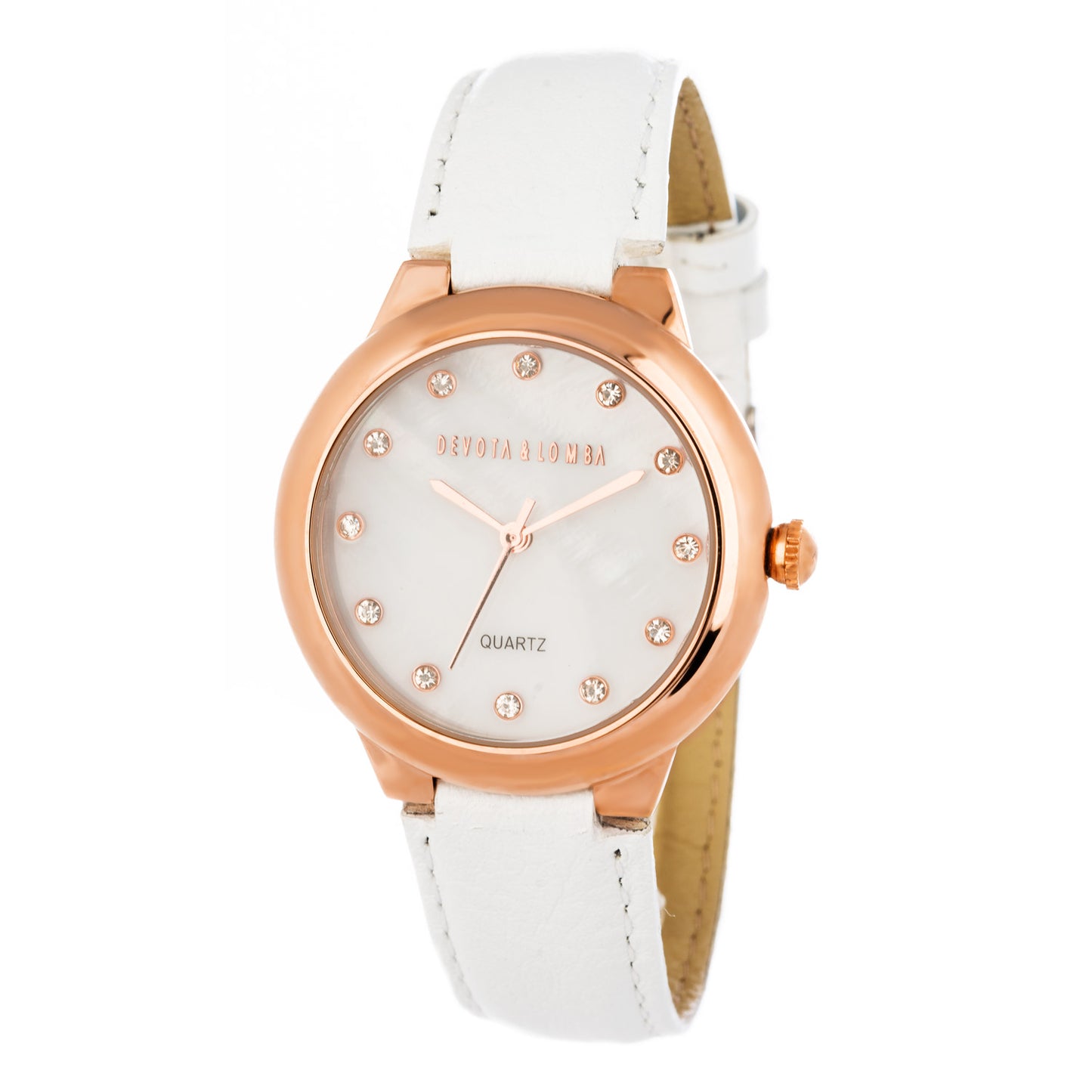 Devota & Lomba DL006WN-03WHITE Dames Horloge 35mm 5 ATM