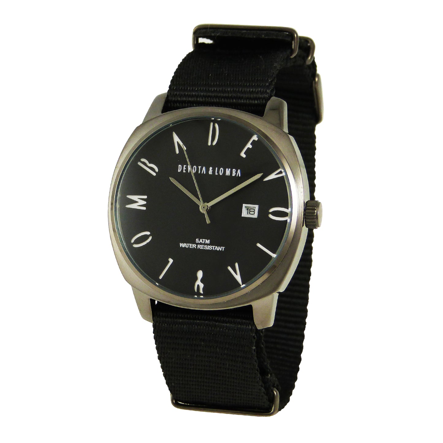 Devota & Lomba DL008MSPBK-01BLACK Heren Horloge 42mm 5 ATM