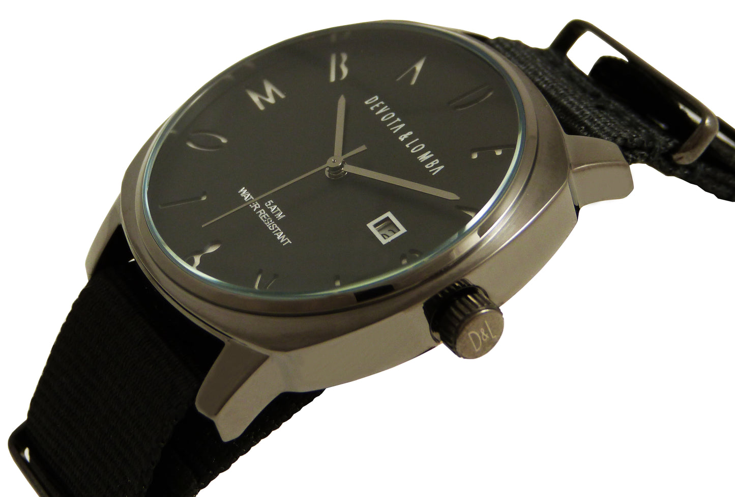 Devota & Lomba DL008MSPBK-01BLACK Heren Horloge 42mm 5 ATM