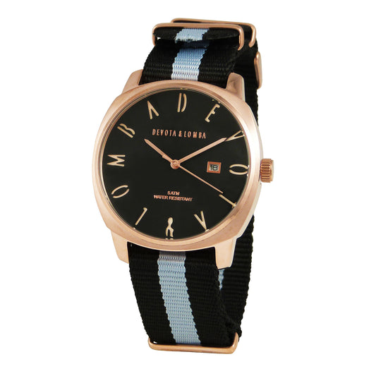 Devota & Lomba DL008MSPBK-GR-03BLACK Heren Horloge 42mm 5 ATM