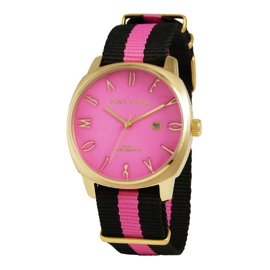 Devota & Lomba DL008MSPBK-PK-02PINK Heren Horloge 42mm 5 ATM
