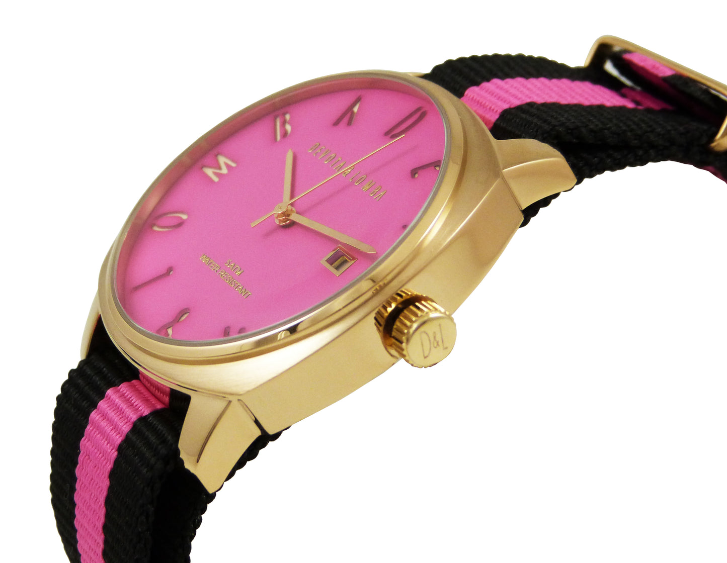 Devota & Lomba DL008MSPBK-PK-02PINK Heren Horloge 42mm 5 ATM