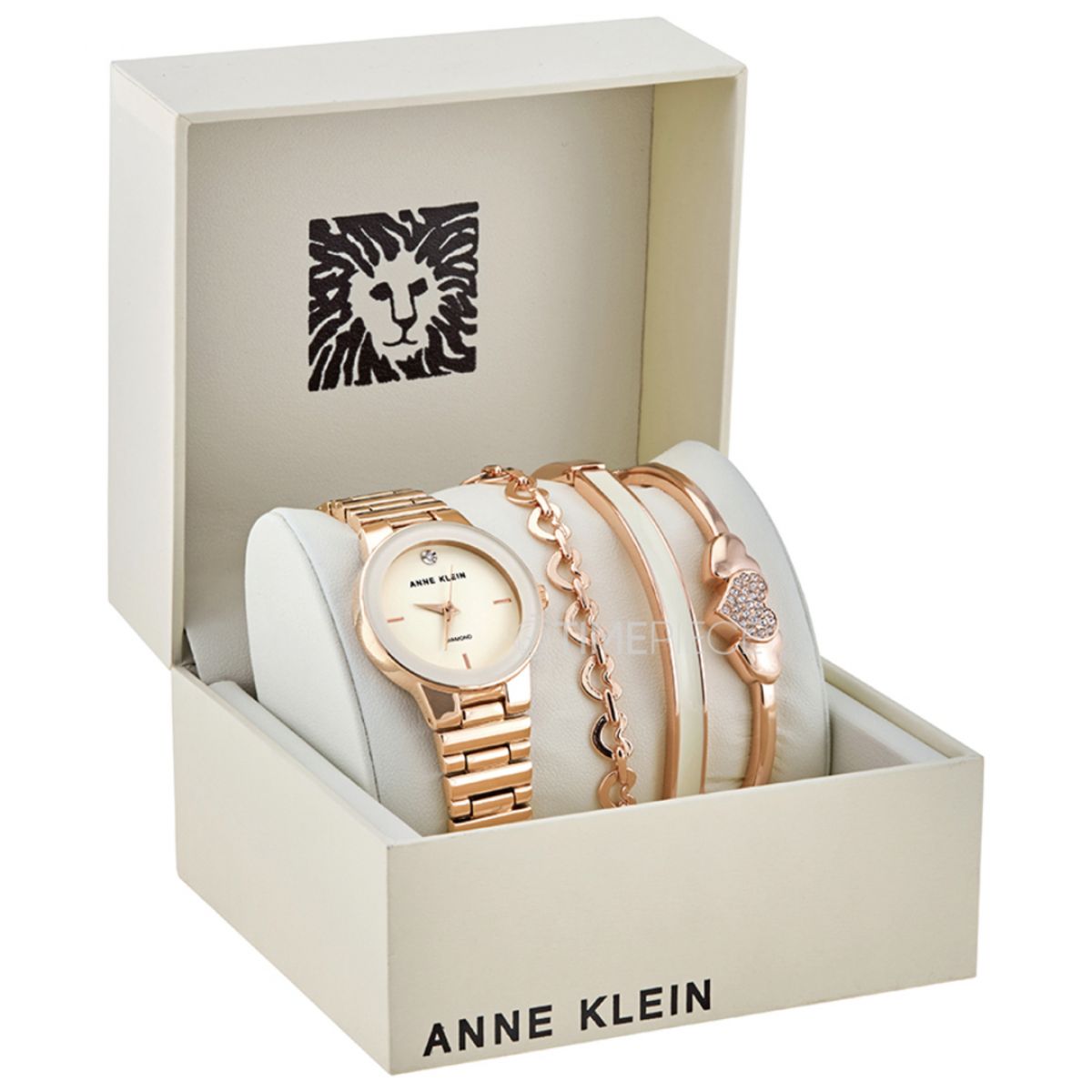 Anne Klein AK/3382IVST Dames Horloge en Armbandset 28mm 3ATM