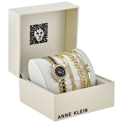 Anne Klein AK/3396BKST Dames Horloge en Armbandset 23mm 3ATM