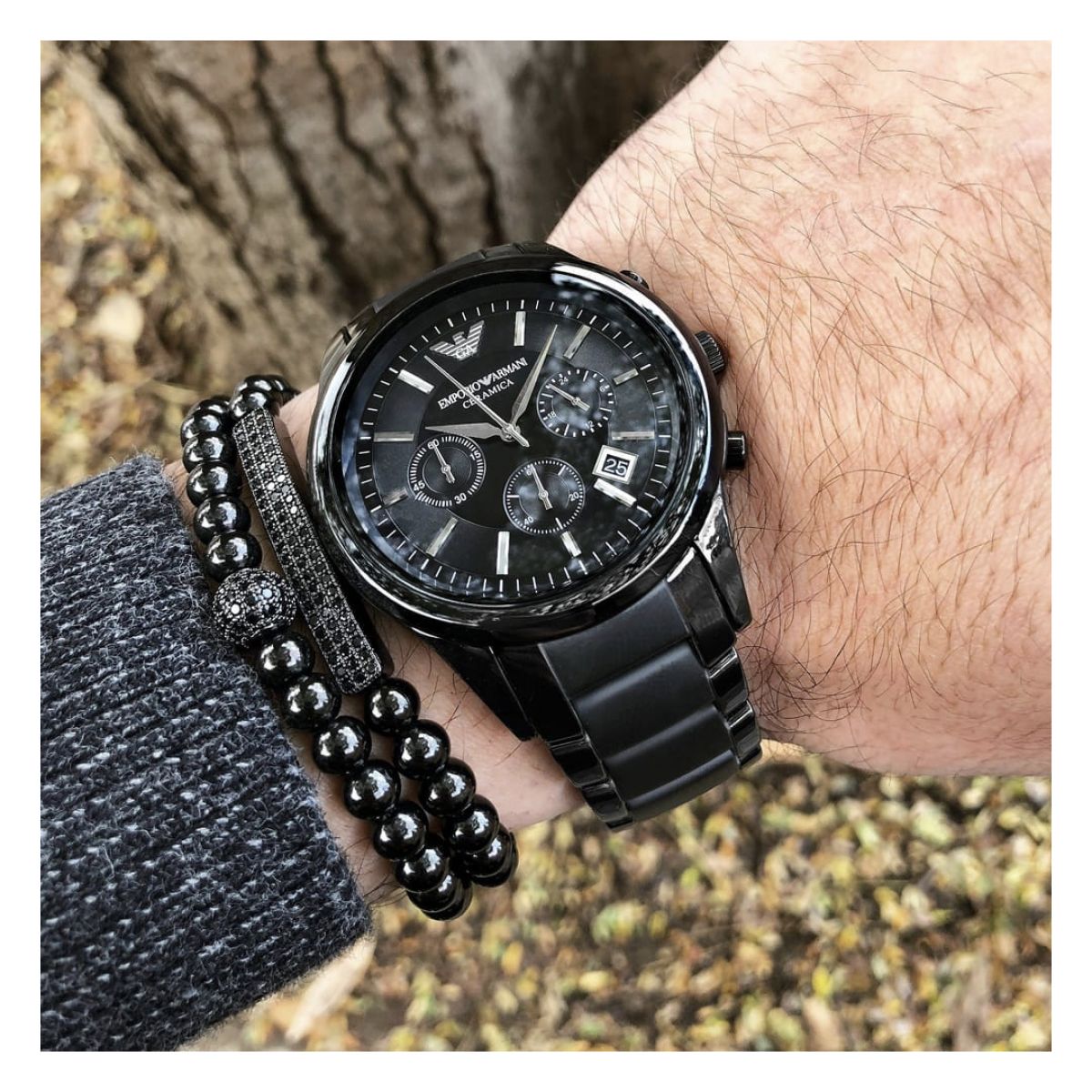 Emporio Armani Renato Ceramica AR1452 Heren Horloge 43mm 5 ATM