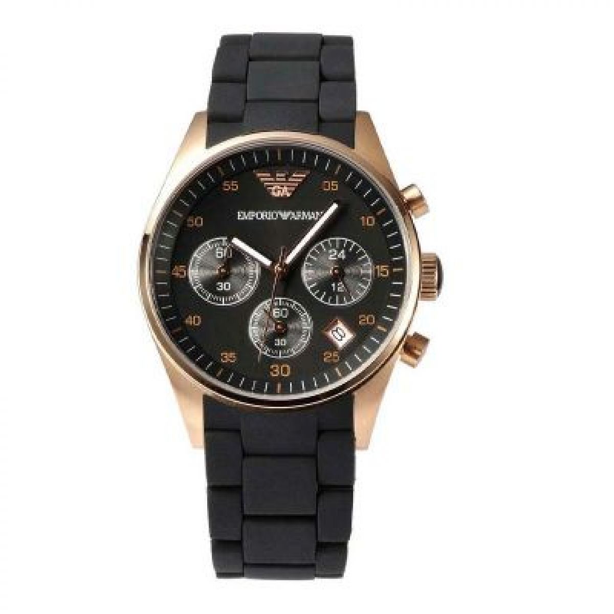 Emporio Armani Rose Goud Zwart Chronograph 38mm |  AR5906 