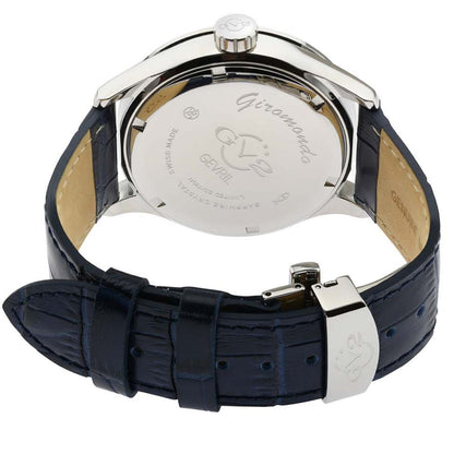 Gevril GV2 Men's Giromondo Blue Dial Blue Calfskin Leather Watch 42302