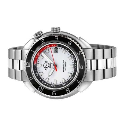 Gevril GV2 Squalo Men's Swiss Automatic White Dial Stainless Steel Bracelet Date Watch 42400 Heren Horloge