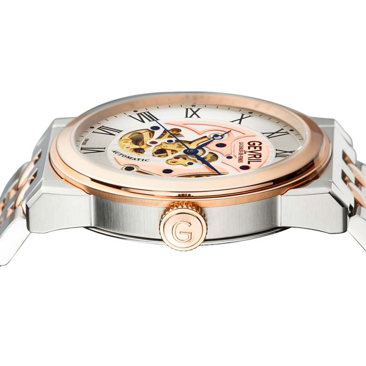 Gevril Men's Vanderbilt Silver Dial Stainless Steel Watch 2693 Heren Horloge
