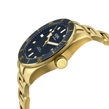 Gevril Men's Yorkville Automatic Gold Bracelet Blue 48602 Heren Horloge