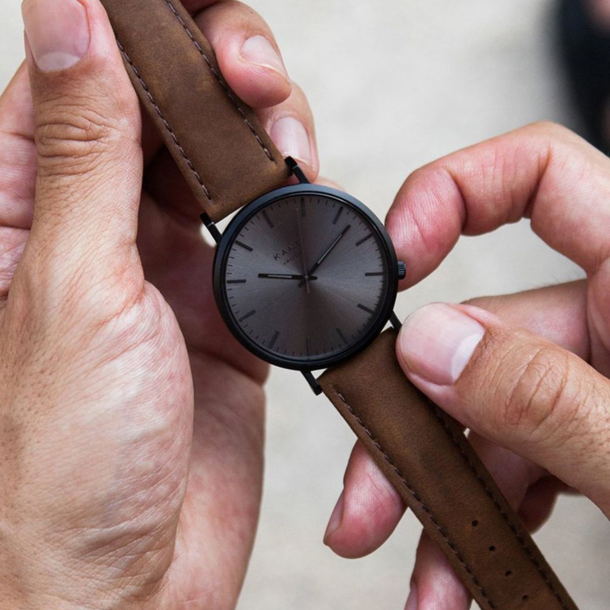 Kane Watches | Black out - Vintage Brown