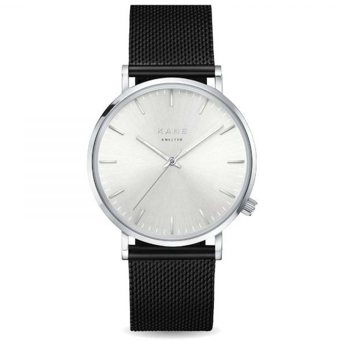 Kane Watches | Silver Steel Black Mesh | Snelle levering