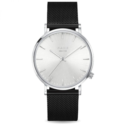 Kane Watches | Silver Steel Black Mesh | Snelle levering