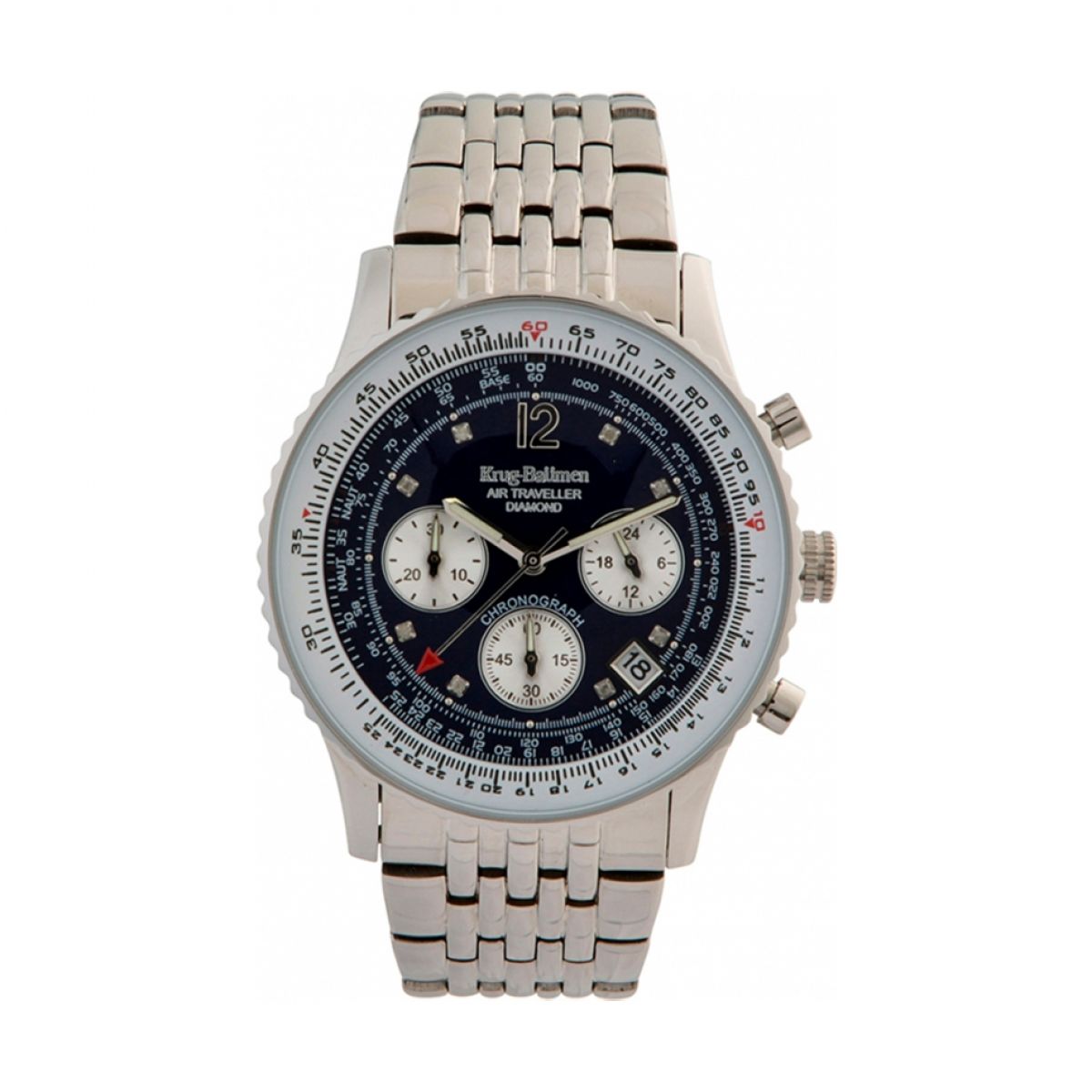 Krug Baumen Air Traveller Diamond 400304DS Heren Horloge 40mm 3 ATM