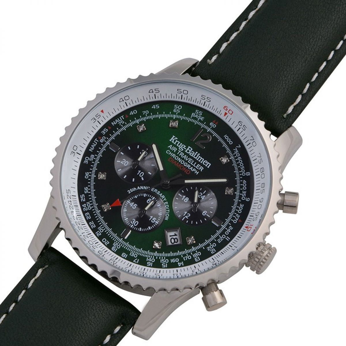 Krug-Baumen Air Traveller Diamond 46mm Anniversary Edition 600506DS Heren Horloge