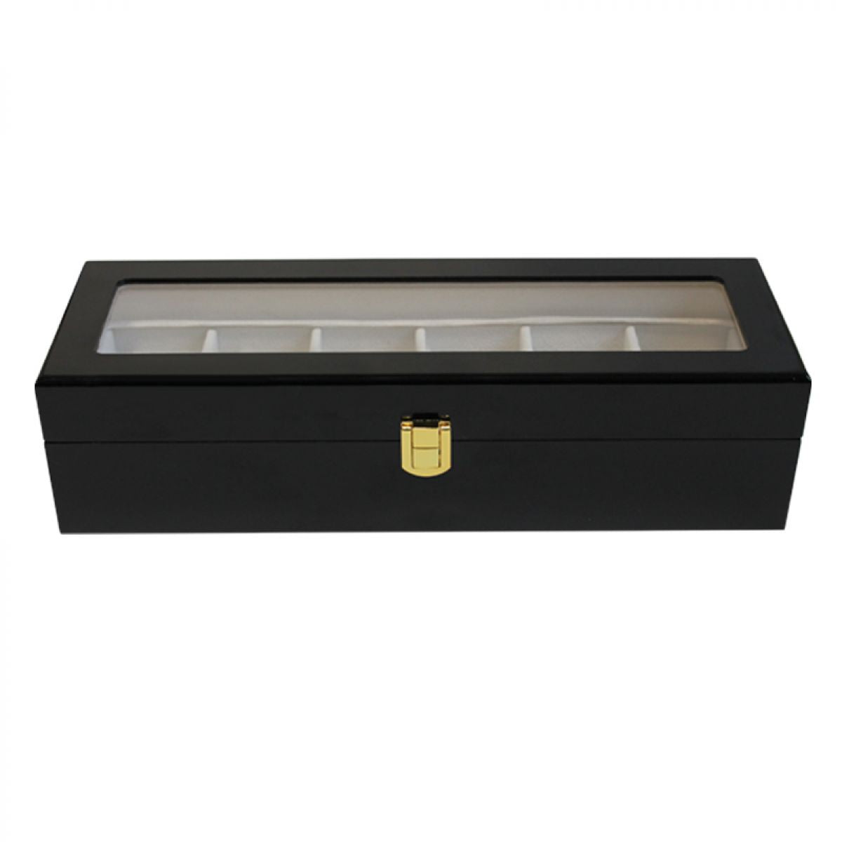 Luxe klassieke houten horlogebox voor 6 horloges | Zwart