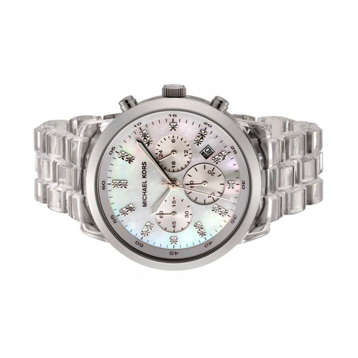 Michael Kors Crystal Chronograph Polycarbonate Staal 44mm | MK5235