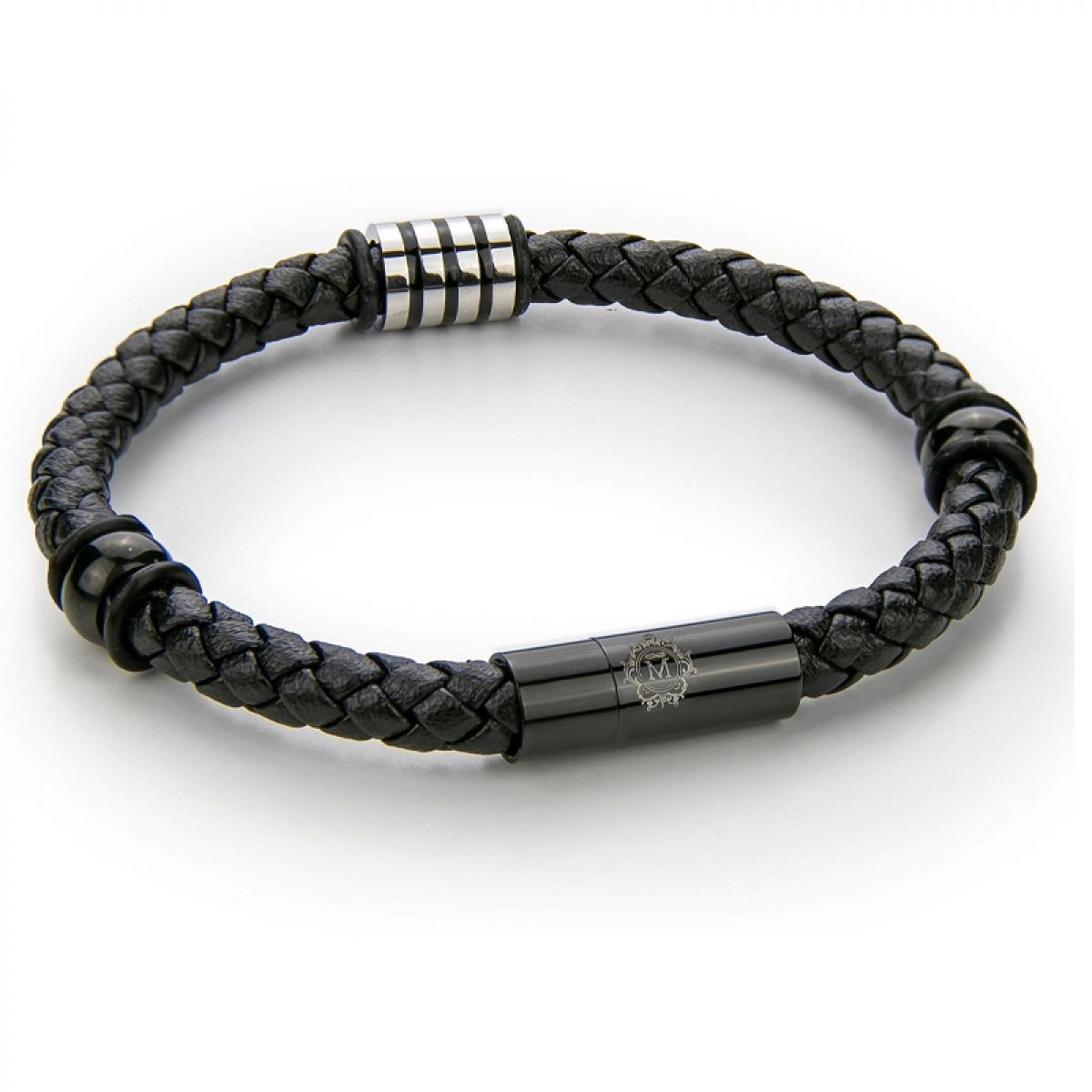 Monomen Men's Genuine Nappa Leather Bracelet MM10828BB