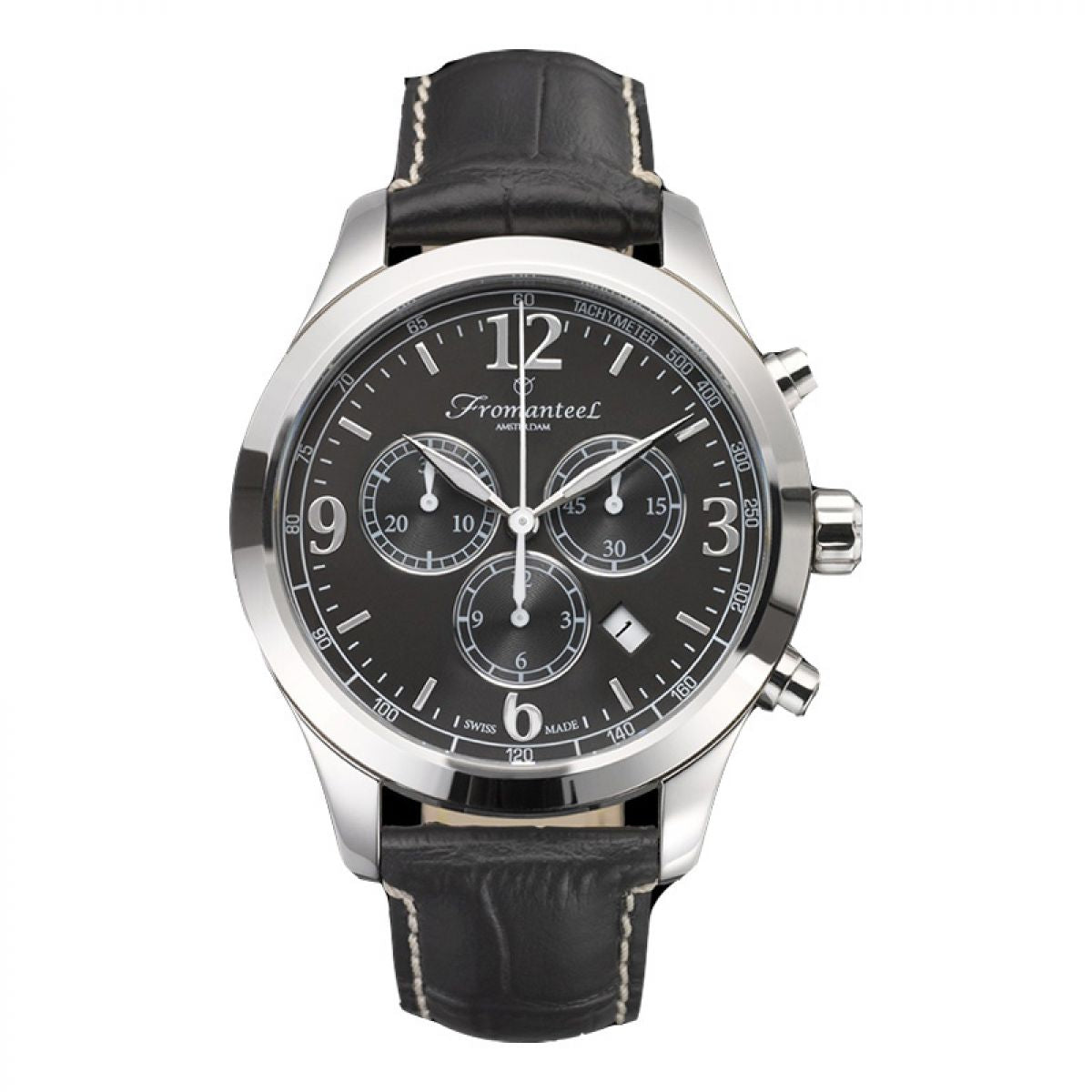 Refurbished Fromanteel Classic Black 85-0303-001 Heren Horloge 42mm