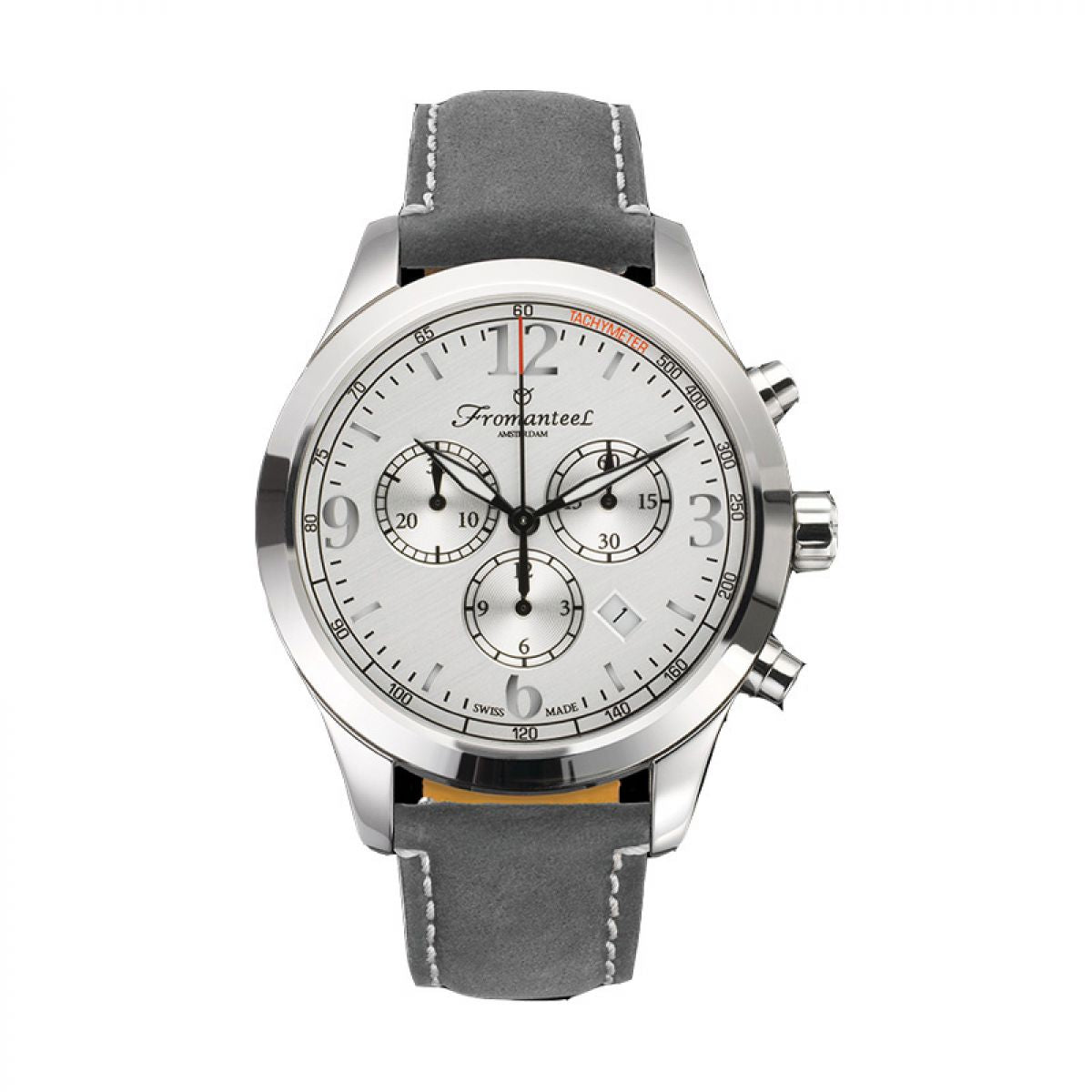 Refurbished Fromanteel Classic Silver 85-0304-015 Heren Horloge 42mm