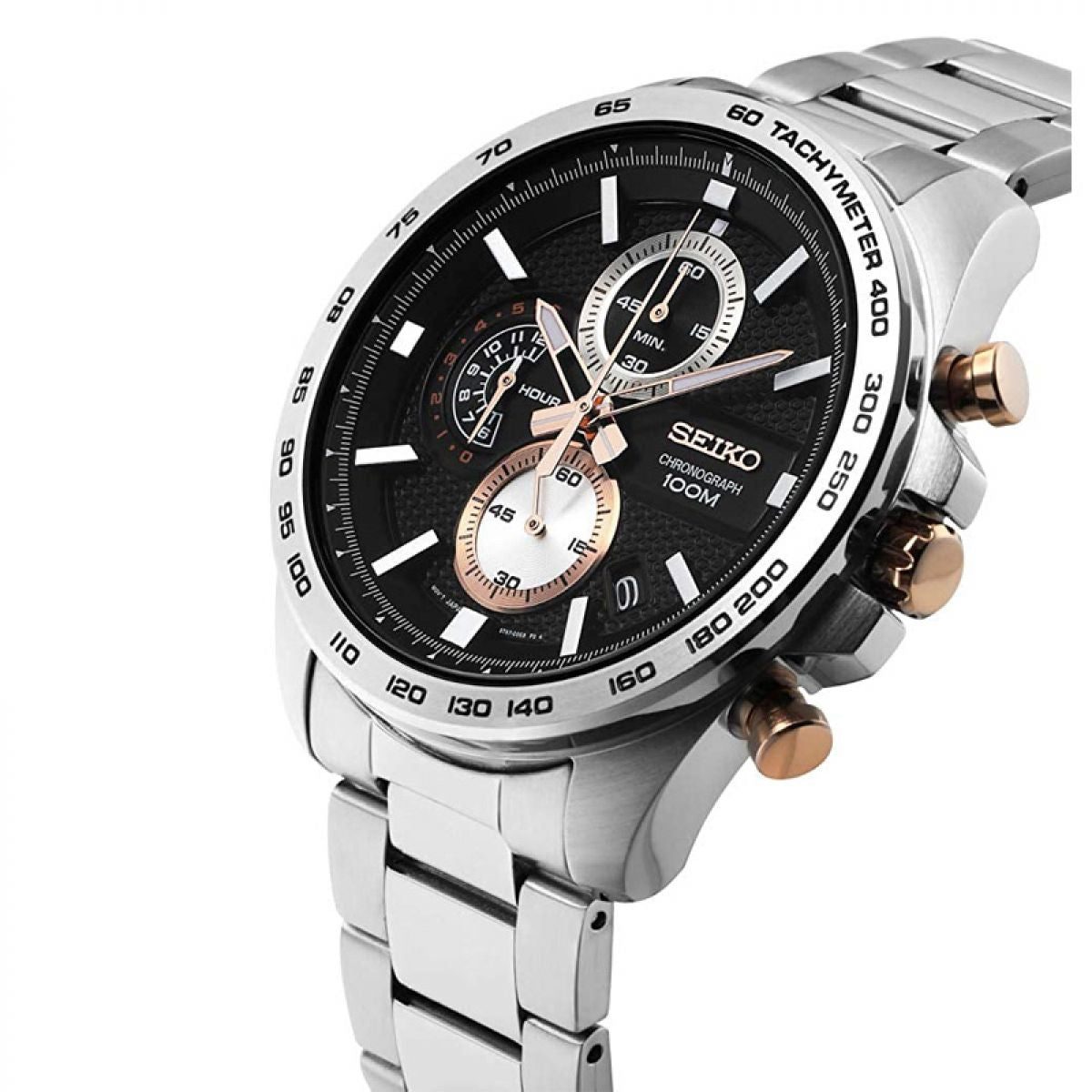 Seiko 45mm edelstalen chronograaf | SSB281P1