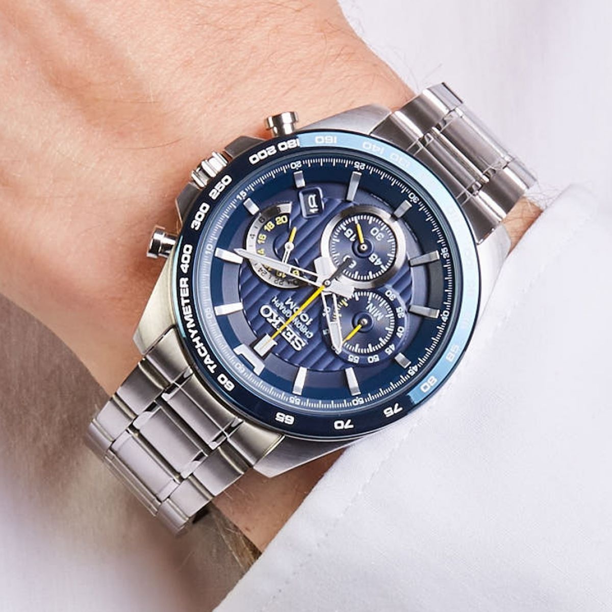 Seiko Casual Chronographs Staal Blauw 44mm | SSB301P1