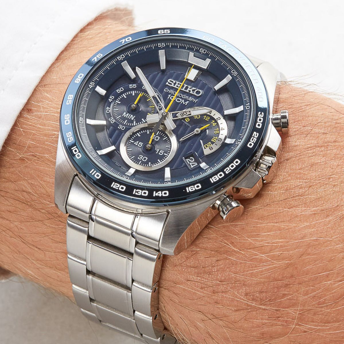Seiko Casual Chronographs Staal Blauw 44mm | SSB301P1