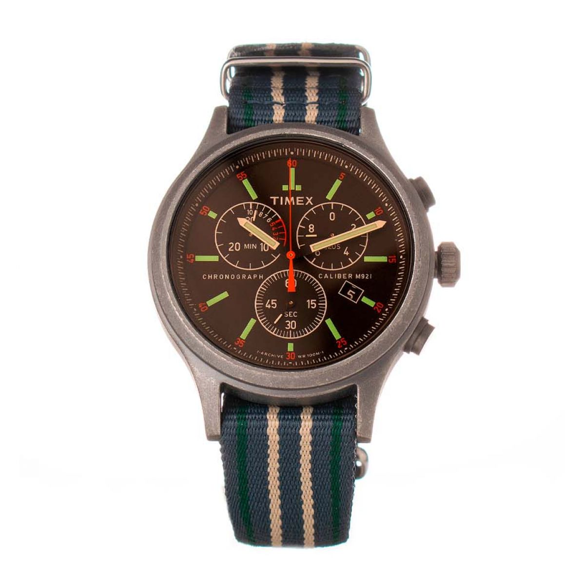Timex Expedition X Peanuts TW4B29100 Orologio Uomo, 40mm, Cinturino In Tessuto Nero, Quadrante Grigio, 10 ATM